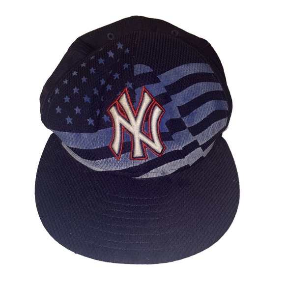 Official MLB‎ 2015 New York Yankees July 4th New Era 59FIFTY Fitted Hat Sz 7 3/8 - Picture 1 of 11